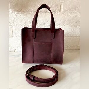 Portland  Leather Lola Zipper Tote Bag Merlot